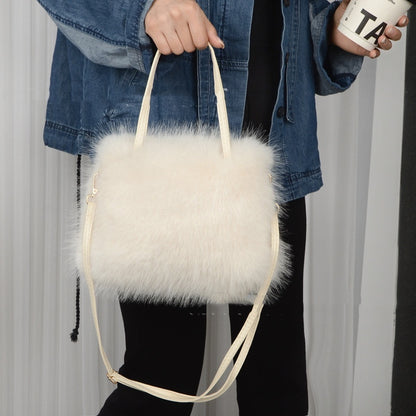 Portable Plush Bag Fashion Shoulder Messenger Bag Female Bags