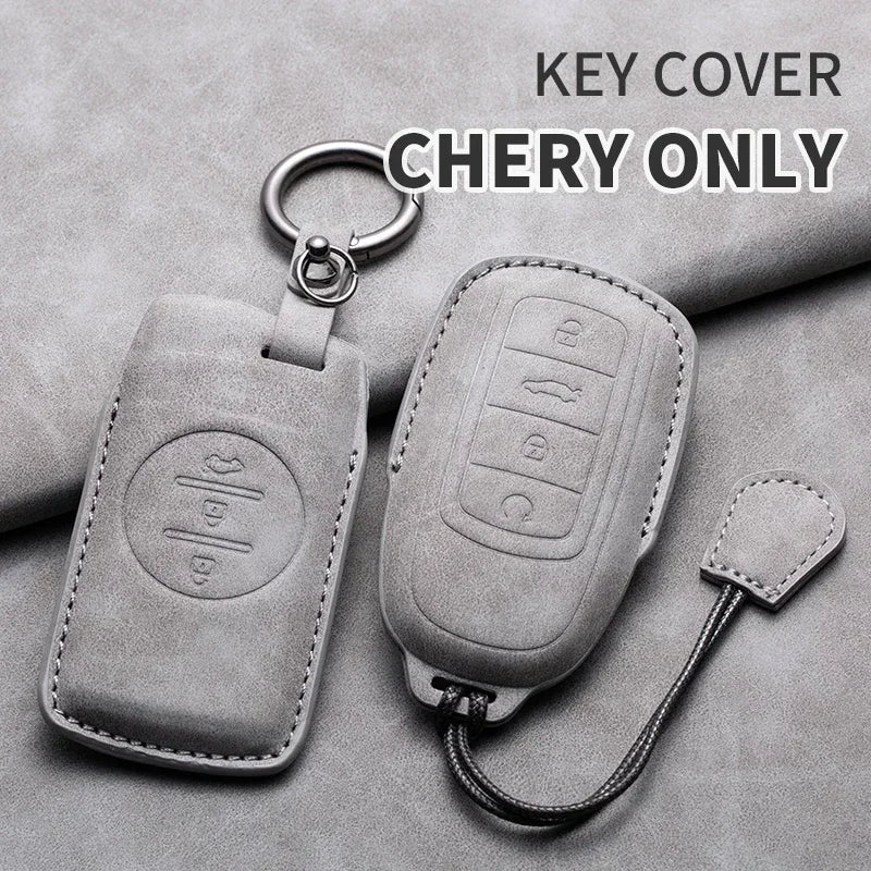 Leather Car Key Case Cover For Chery Tiggo 8 Pro Tiggo 8plus New 5 plus 7pro Chery Tiggo 7 Pro Max Omoda 5 C5 Modod Car Keychain