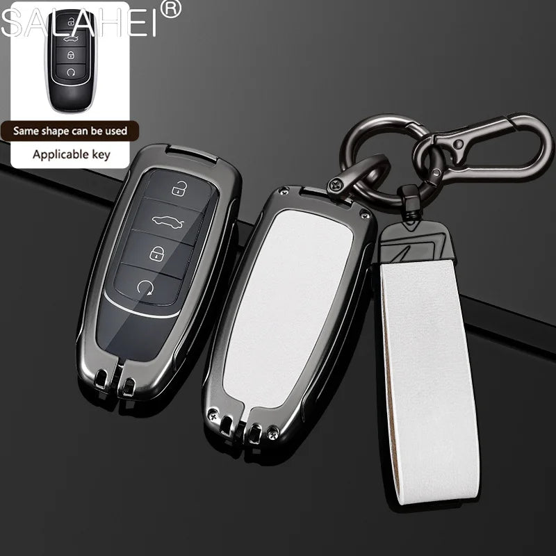 Zinc Alloy Leather Car Key Cover Case Shell Holder Fob For Chery Tiggo 7 Tiggo 8 Pro 8 PLUS Arrizo 5 Protector Auto Accessories