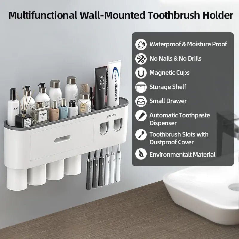 Magnetic Inverted Toothbrush Holder