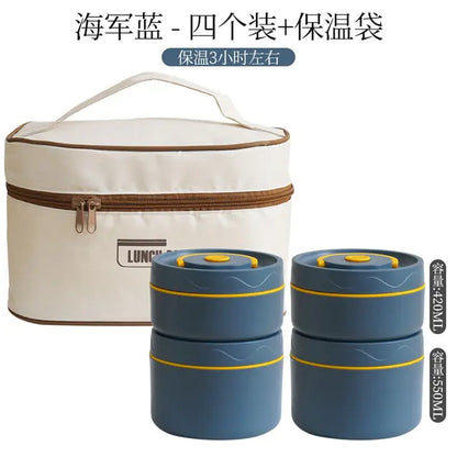 Lunch Box Portable Insulated Lunch Container Set Stackable Bento Stainless Steel Lunch Container