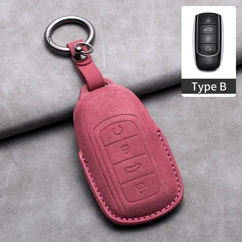 Leather Car Key Case Cover For Chery Tiggo 8 Pro Tiggo 8plus New 5 plus 7pro Chery Tiggo 7 Pro Max Omoda 5 C5 Modod Car Keychain