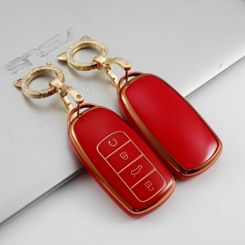 New Soft TPU Car Key Case Cover for Chery Tiggo 8 Pro 2021 Car Key Case 4 Buttons Remote Control Covers Accessories Protect