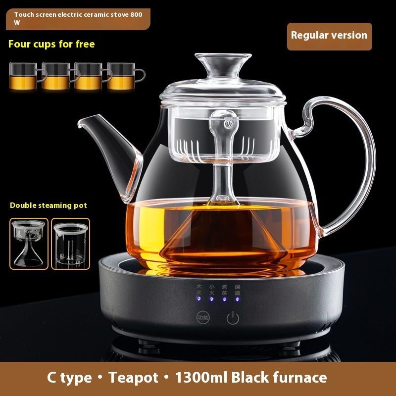 Glass Pot With Dedicated Steaming Pot For Brewing Tea