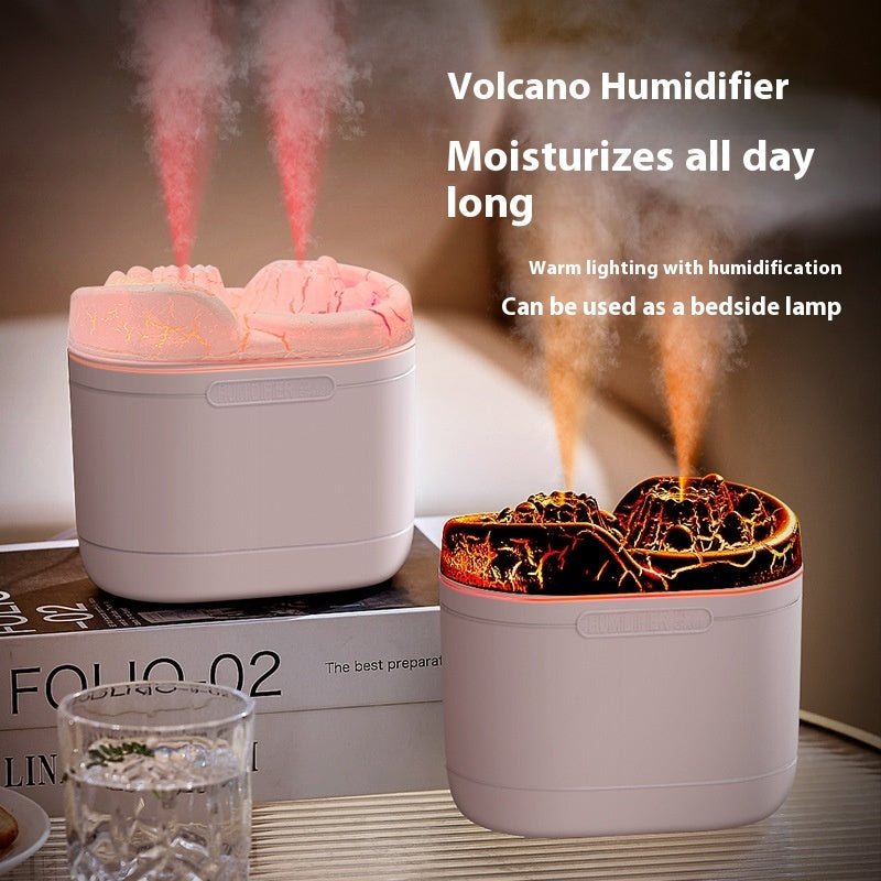 1200ML Large Capacity Flame Mountain Double Spray Humidifier