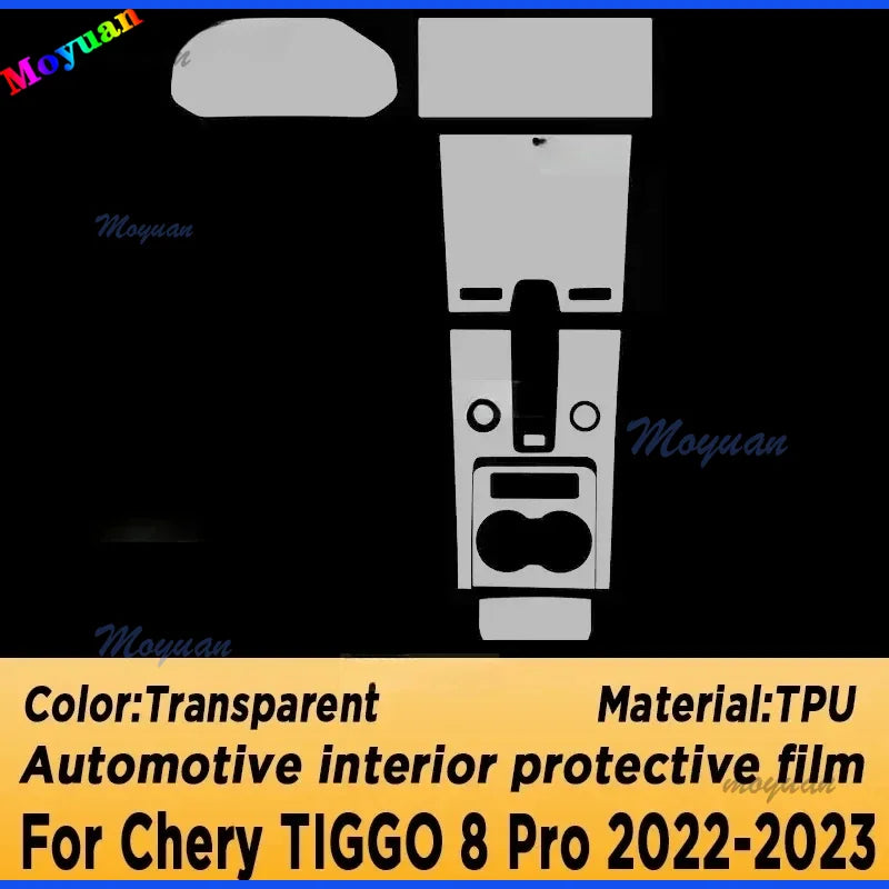 For Chery TIGGO 8 Pro 2022-2023 Gearbox Panel Navigation Screen Automotive Interior TPU Protective Film Anti-Scratch Sticker