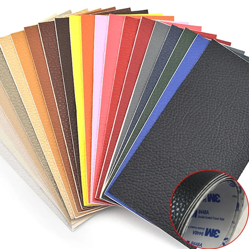 Self-Adhesive Litchi Faux Leather Patches: Multicolor Sofa Repair Stickers