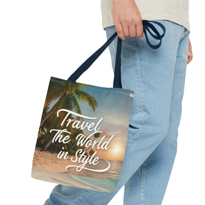 Custom-Printed Tote Bags - Durable and Stylish with Multiple Handle Colors and Sizes | High-End Dye Sublimation Prints | "NouranTrips.shop"
 (AOP)