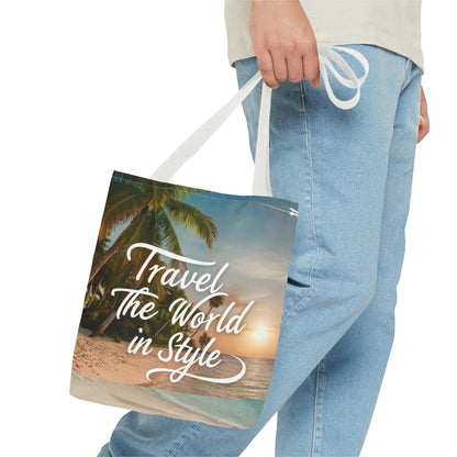 Custom-Printed Tote Bags - Durable and Stylish with Multiple Handle Colors and Sizes | High-End Dye Sublimation Prints | "NouranTrips.shop"
 (AOP)