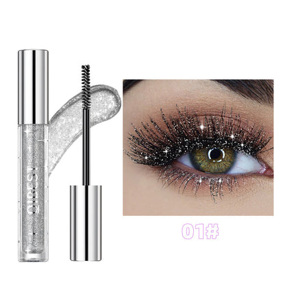 Violet Glitter Lash Mascara Diamond Mascara Thick Shiny Eyelash Curling Extension Makeup Waterproof Fast Dry Sequins Eye Black