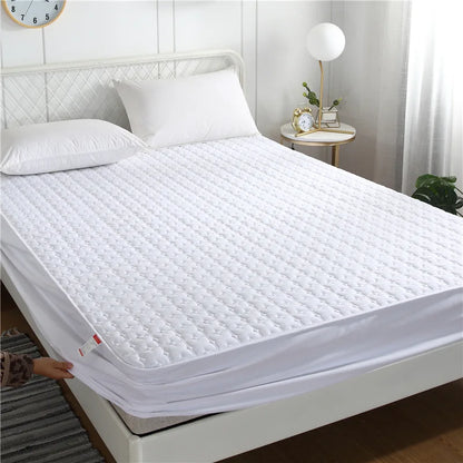 Thicken Quilted Mattress Cover King Queen Quilted Bed Fitted Bed Sheet Anti-Bacteria Mattress Topper Air-Permeable Bed Cover