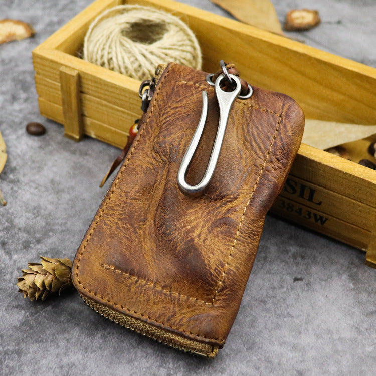 Hand-worn Vegetable-tanned Leather Key Case