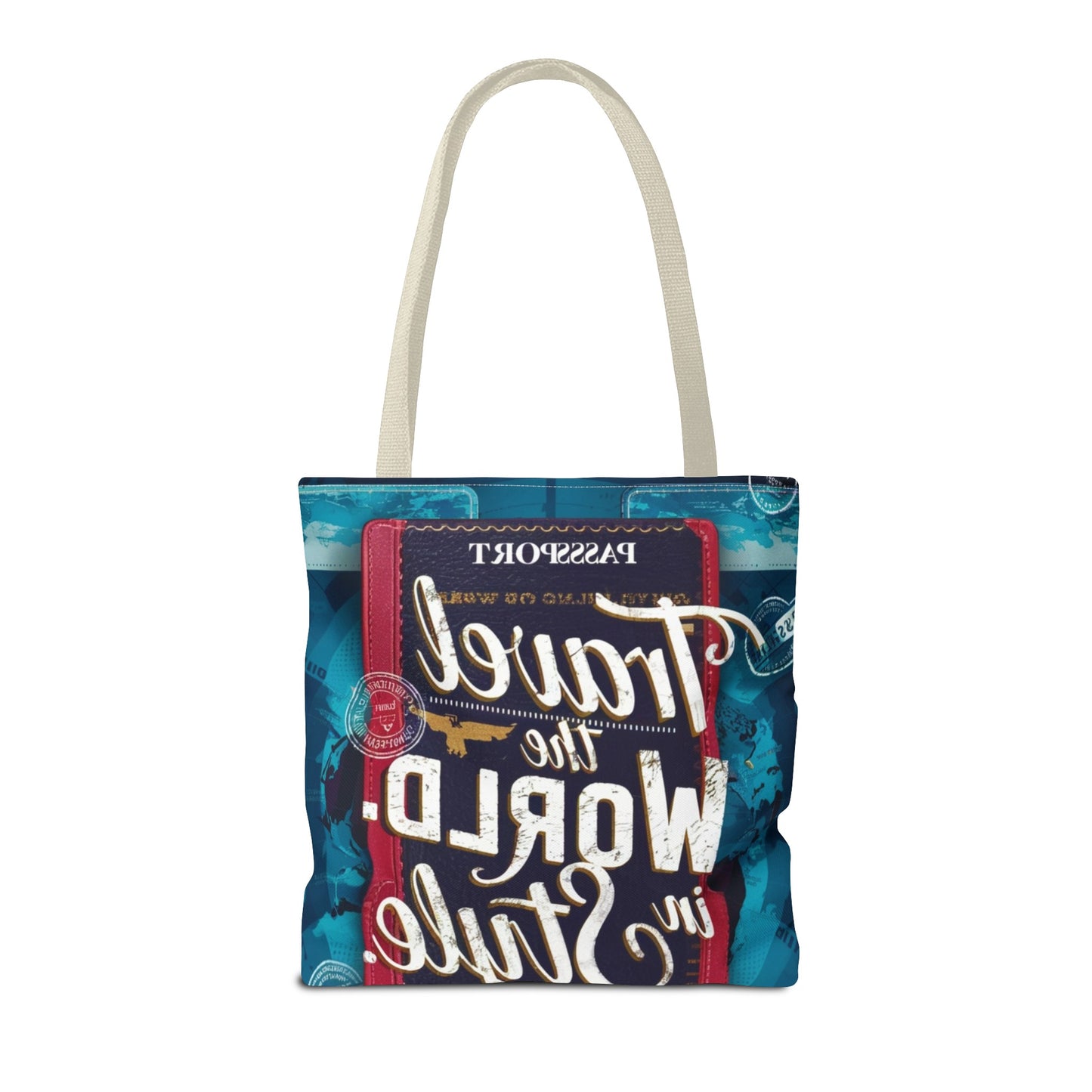 Custom-Printed Tote Bags - Durable and Stylish Polyester with Multiple Handle Colors | Available in 3 Sizes | High-End Dye Sublimation Prints | NouranTrips.shop" (AOP)