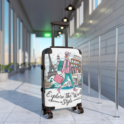 Stylish and Durable Suitcases with 360° Swivel Wheels, Adjustable Handle, and Built-In Lock | Multiple Sizes Available at "NouranTrips.shop"