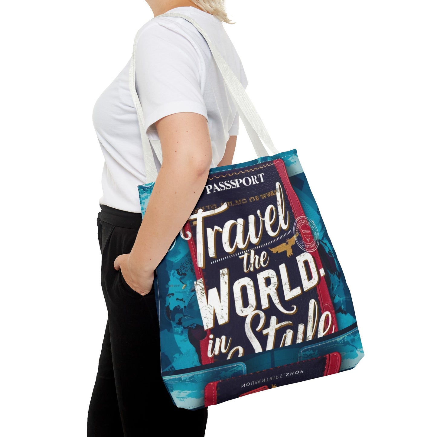 Custom-Printed Tote Bags - Durable and Stylish with Multiple Handle Colors | Available in 3 Sizes | High-End Dye Sublimation Prints | "NouranTrips.shop" (AOP)