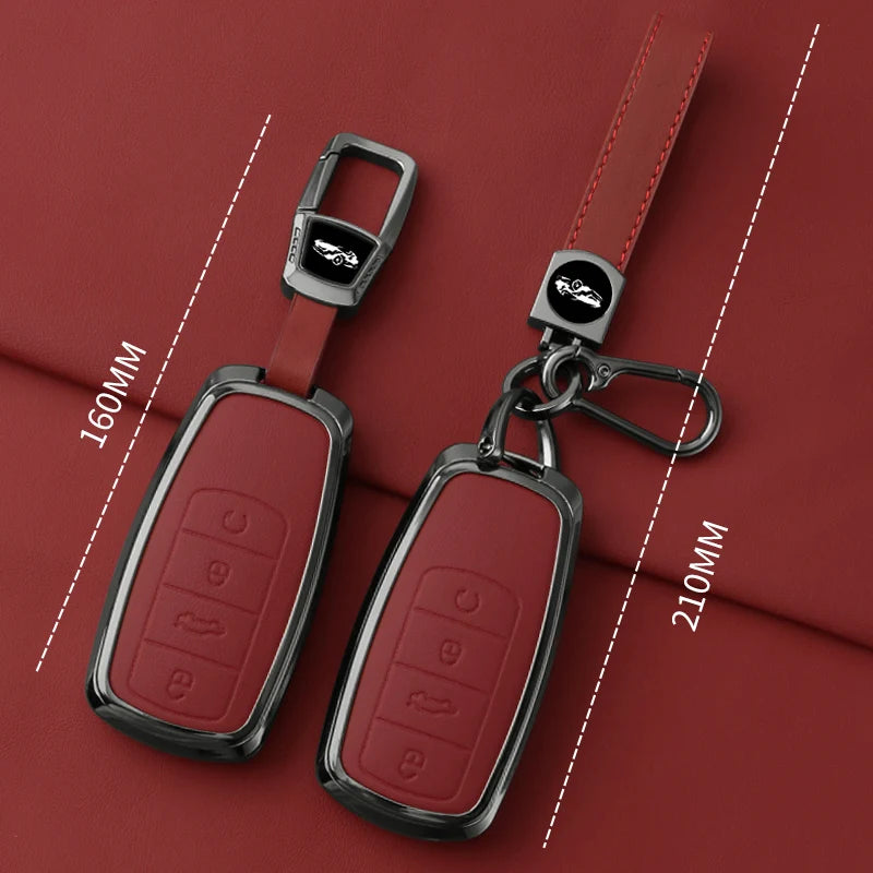 Metal Leather Car Key Case Cover For Chery Tiggo 8 Pro Tiggo 8plus New 5 plus 7pro Chery Tiggo 7 Pro Max Omoda 5 C5 Modod Shell