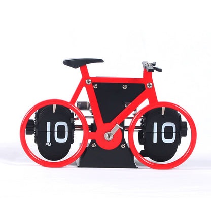 Creative Flip Clock Bicycle Shaped Clock Table Alarm Travel Clock Home Decorative