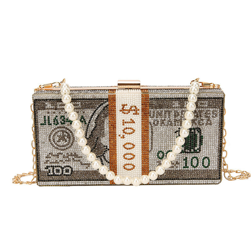 Diamond-studded Dollar Bag Full Diamond Dollar Shoulder Bag