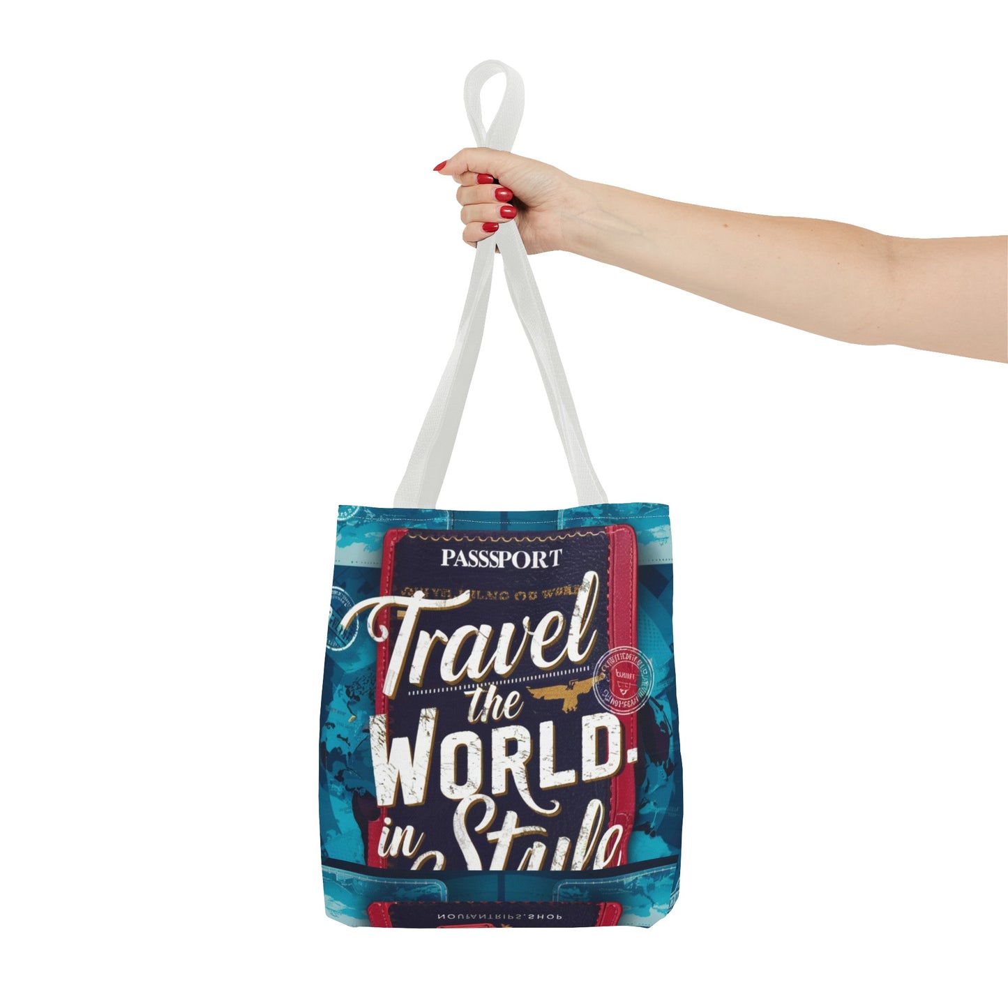 Custom-Printed Tote Bags - Durable and Stylish with Multiple Handle Colors | Available in 3 Sizes | High-End Dye Sublimation Prints | "NouranTrips.shop" (AOP)