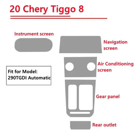 For Chery TIGGO 8 Pro 2022-2023 Gearbox Panel Navigation Screen Automotive Interior TPU Protective Film Anti-Scratch Sticker