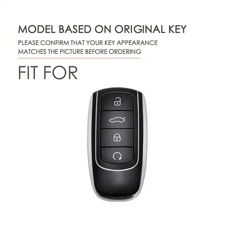 TPU Protective Case for Key Fobs of Chery Tiggo 8 PRO / PRO MAX / OMODA 5C / 7 PRO MAX With Exquisite Keychain