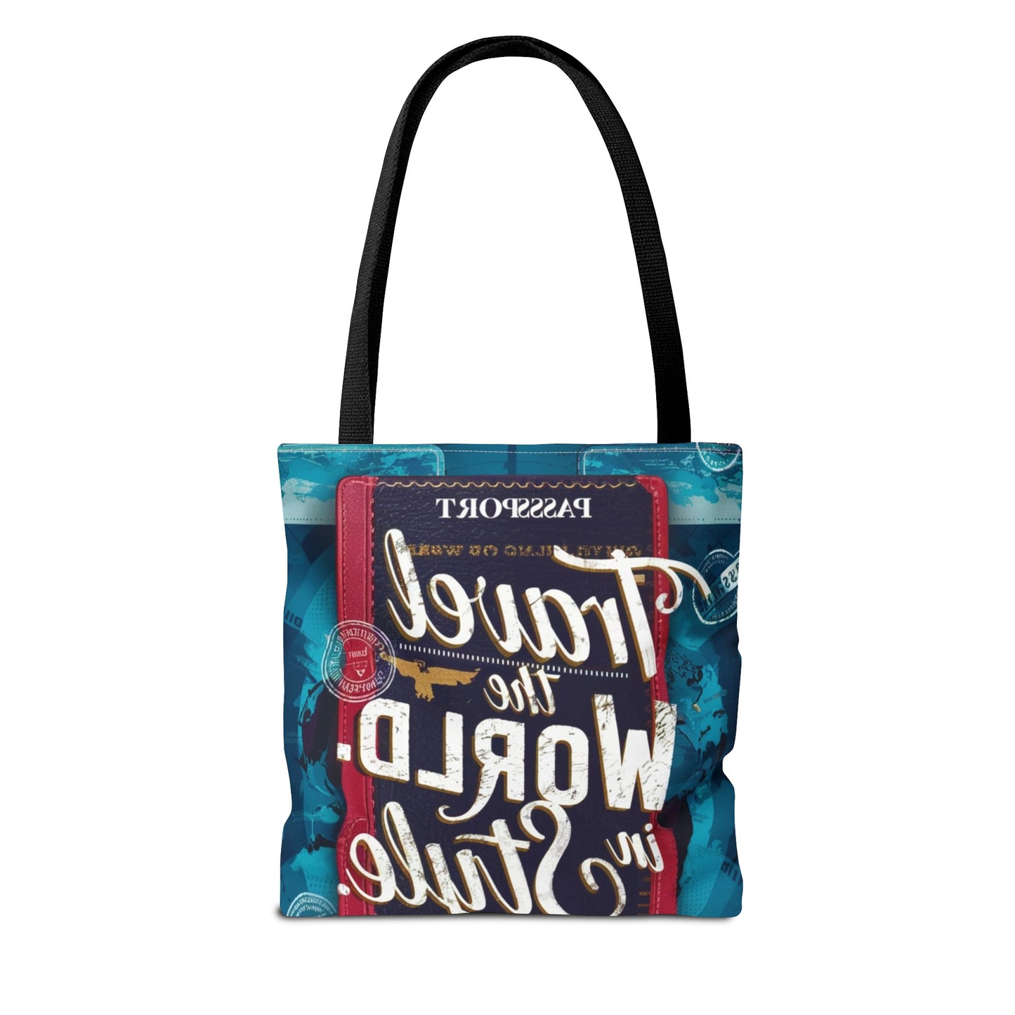 Custom-Printed Tote Bags - Durable and Stylish Polyester with Multiple Handle Colors | Available in 3 Sizes | High-End Dye Sublimation Prints | NouranTrips.shop" (AOP)