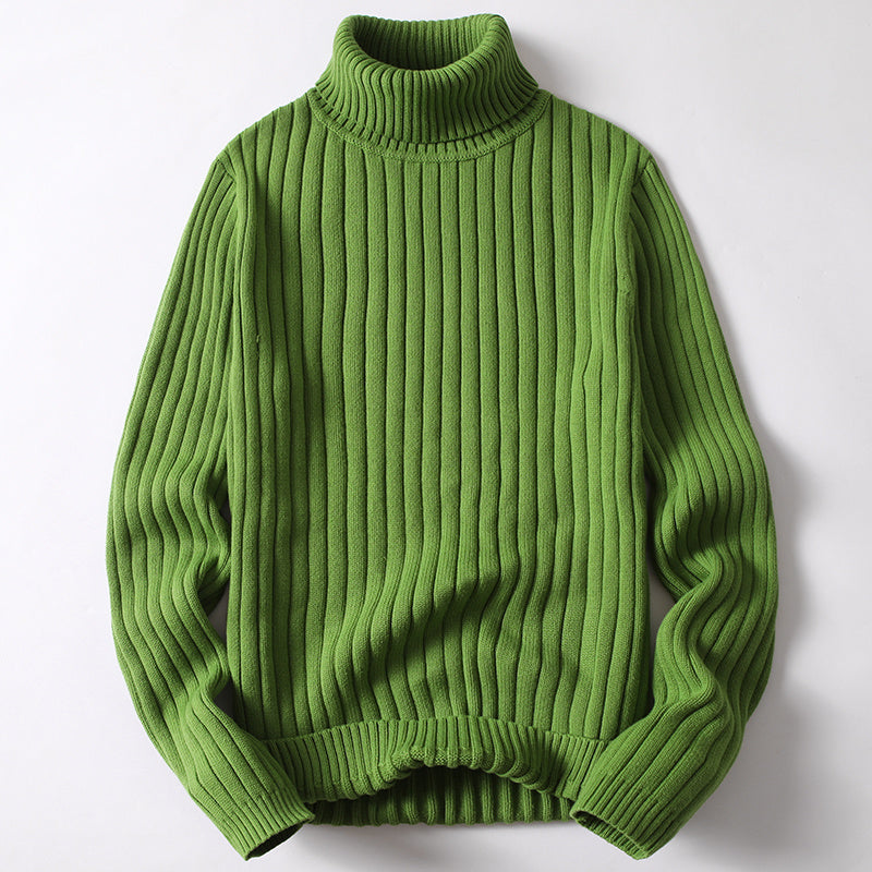 Turtleneck Sweater Men Women Ins Fashion Solid Striped Bottoming Sweater Autumn And Winter Tops Clothing