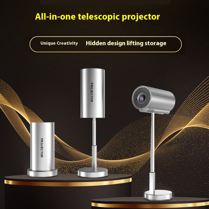 Home Smart HD Wireless Wifi Same Screen Direct Projection Portable Integrated Telescopic Projector