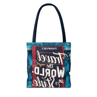 Custom-Printed Tote Bags - Durable and Stylish with Multiple Handle Colors | Available in 3 Sizes | High-End Dye Sublimation Prints | "NouranTrips.shop" (AOP)