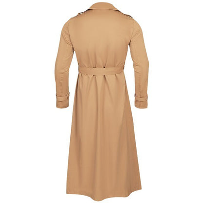 Design Long Trench Coat Large Lapel Double Breasted Belt Coat