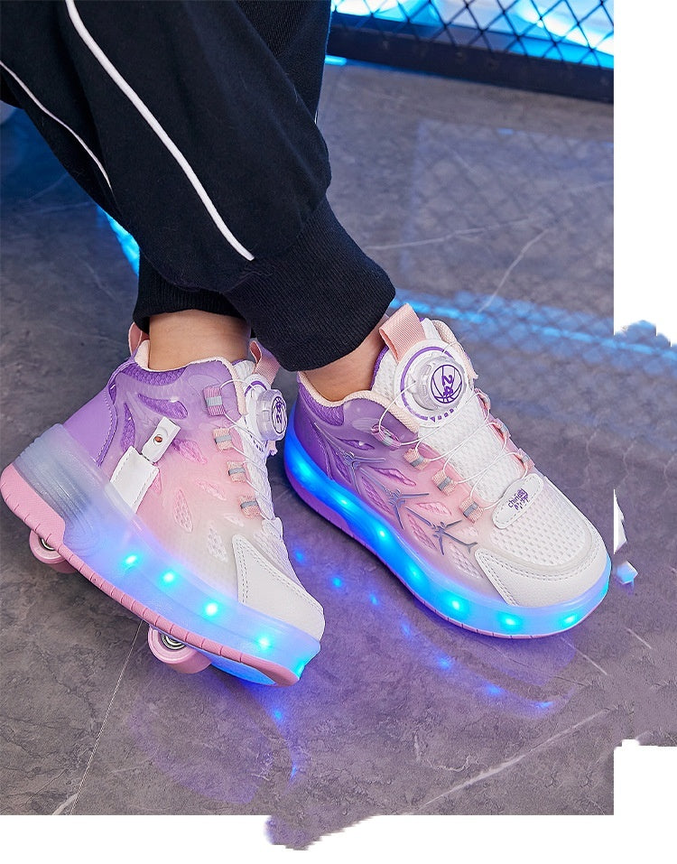 Children's Flash Knob Roller Skating Shoes