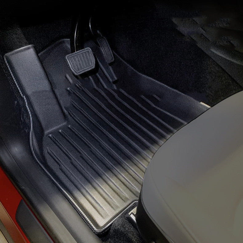 Tesla Model Y Floor Mat & Cushion Set - Full Car Coverage, Rubber Material, Tailored for Standard & Seven-Seater Models