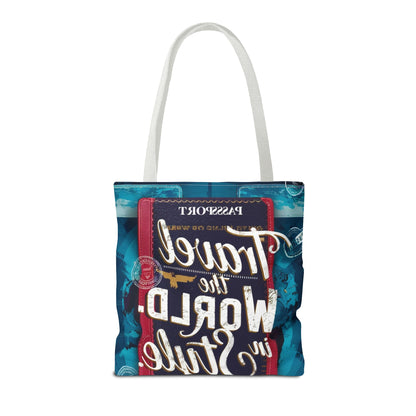 Custom-Printed Tote Bags - Durable and Stylish with Multiple Handle Colors | Available in 3 Sizes | High-End Dye Sublimation Prints | "NouranTrips.shop" (AOP)