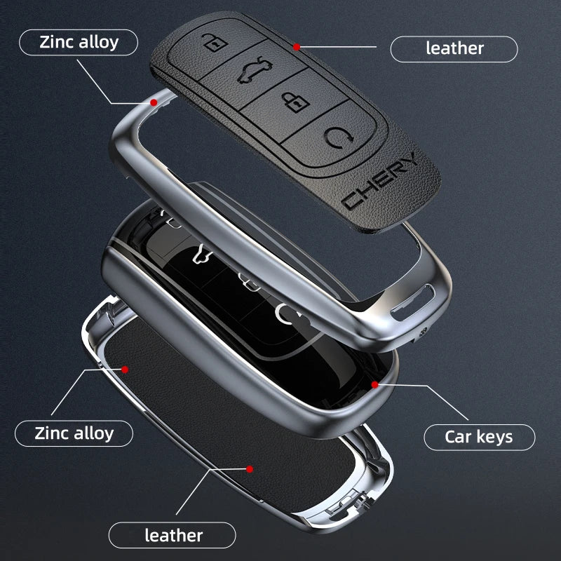 Zinc alloy Car Key Case For Chery Tiggo 8 Pro Tiggo 8 plus New 5 plus 7 pro Chery Tiggo 7 Pro Max Omoda 5C 5 Motor wholesale