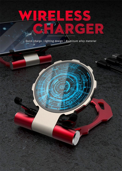 Iron Man Metal QI Wireless Charger Stand Desktop Mobile Phone Charger