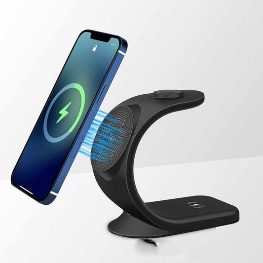 4-in-1 Wireless Charging Station - U-Shaped Nordic Design for iPhone, iWatch, AirPods & More