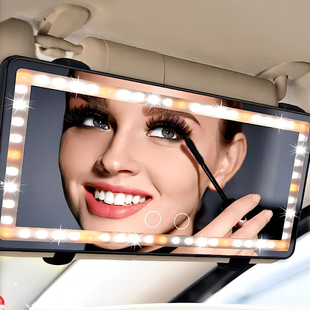 Portable Car Color Light Makeup Mirror