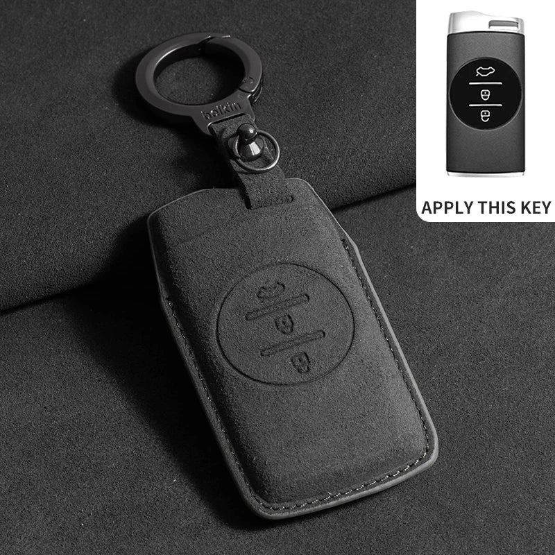 Suede Car Protector Cover Remote Fob Holder chain For Chery Tiggo 8 Arrizo 5 7 Pro Eq7 5x 3x Tiggo 7 Gx Pro 2020