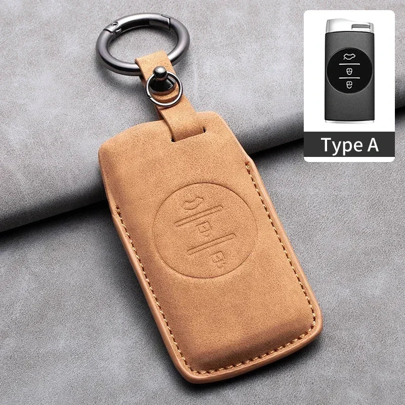 Leather Car Key Case Cover For Chery Tiggo 8 Pro Tiggo 8plus New 5 plus 7pro Chery Tiggo 7 Pro Max Omoda 5 C5 Modod Car Keychain