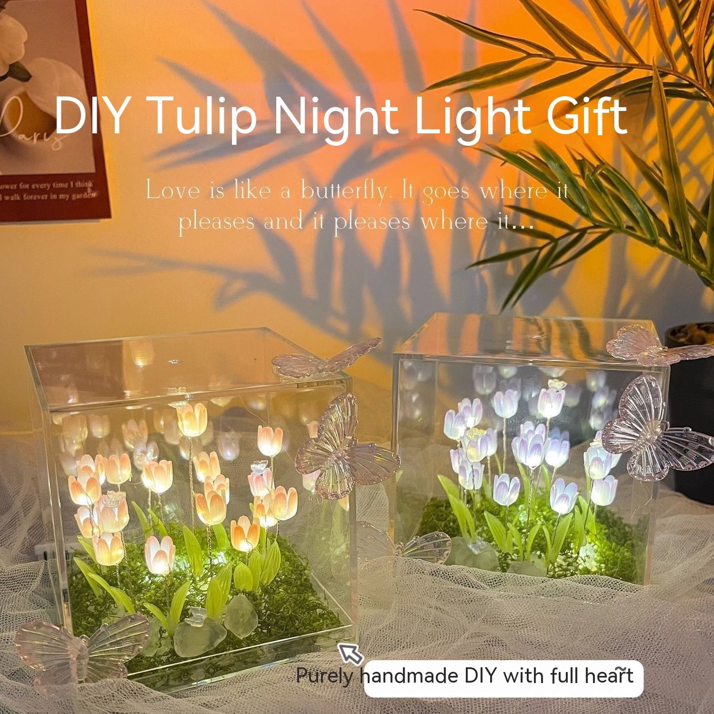 Creative Butterfly Garden Grass Tulip Night Lights