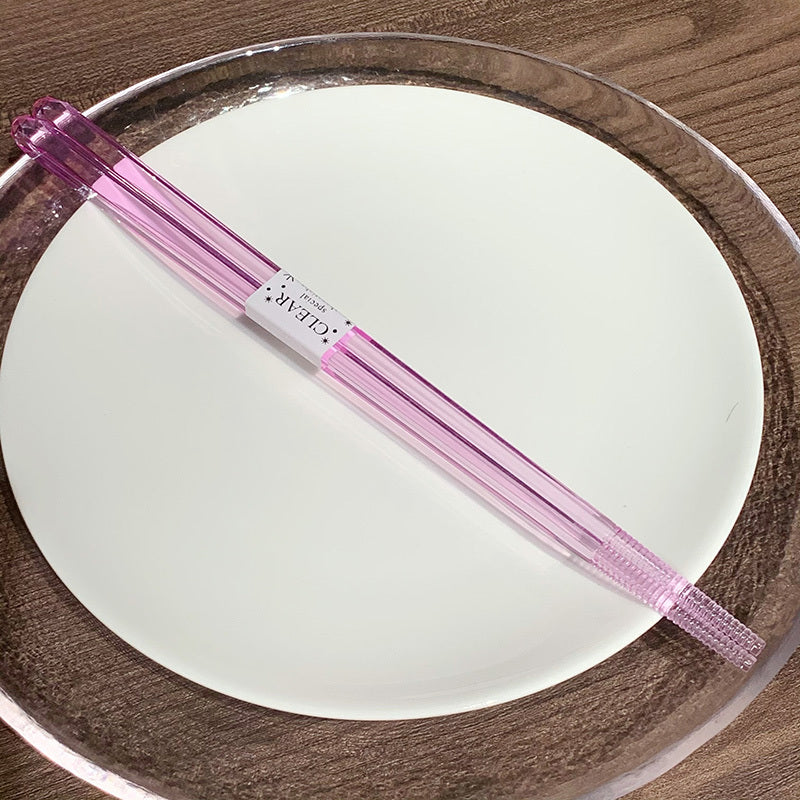 Clear Tip Non-slip Crystal Chopsticks Dishwasher Safe