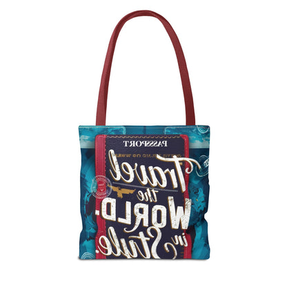 Custom-Printed Tote Bags - Durable and Stylish with Multiple Handle Colors | Available in 3 Sizes | High-End Dye Sublimation Prints | "NouranTrips.shop" (AOP)