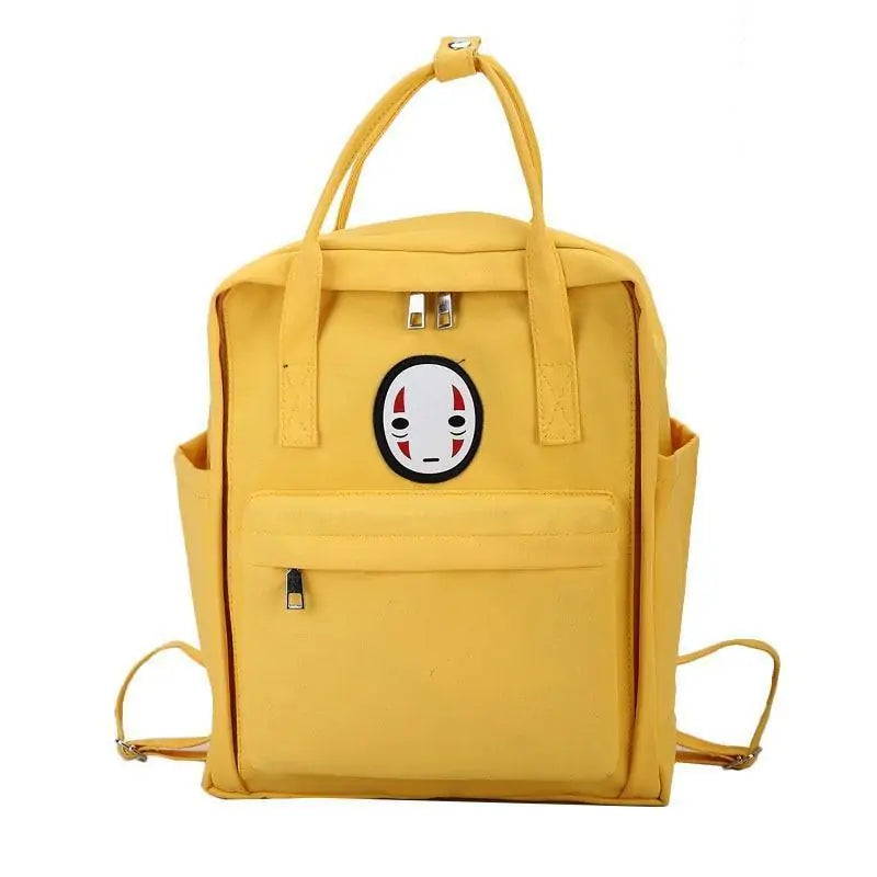 Cute No Face Canvas School Bag