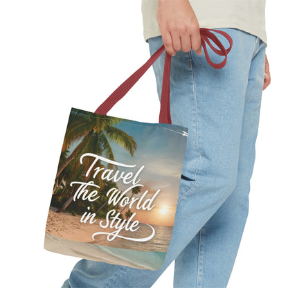 Custom-Printed Tote Bags - Durable and Stylish with Multiple Handle Colors and Sizes | High-End Dye Sublimation Prints | "NouranTrips.shop"
 (AOP)