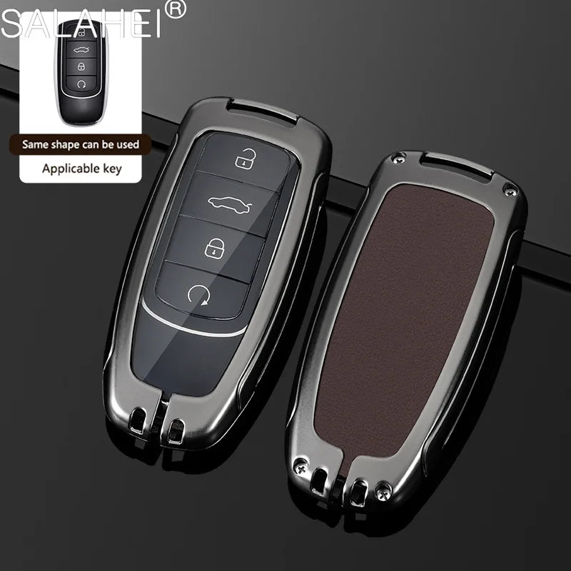 Zinc Alloy Leather Car Key Cover Case Shell Holder Fob For Chery Tiggo 7 Tiggo 8 Pro 8 PLUS Arrizo 5 Protector Auto Accessories