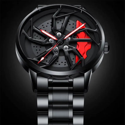 360° Rotating Car Wheel Men's Watch