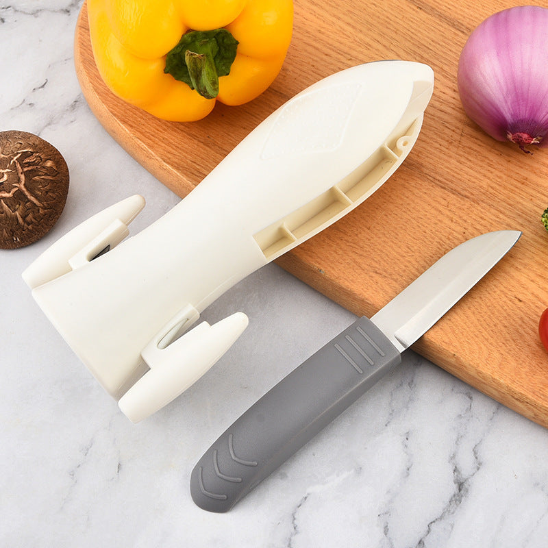 Multifunctional Kitchen Gadget Fruit Knife Scraper Plane Sharpener Integrated Tool