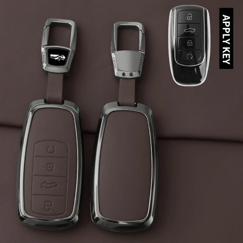 Metal Leather Car Key Case Cover For Chery Tiggo 8 Pro Tiggo 8plus New 5 plus 7pro Chery Tiggo 7 Pro Max Omoda 5 C5 Modod Shell