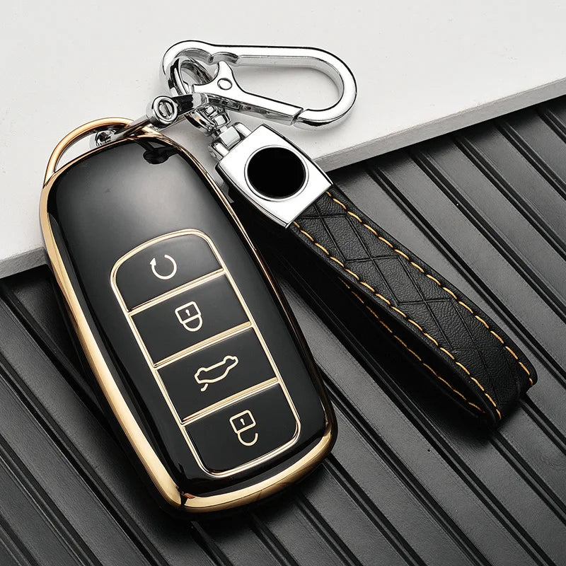 Soft TPU Car Key Case Cover For Chery Tiggo 8 Pro Tiggo 8plus New 5 plus 7 pro 4 Button Keyless Entry Smart Key Protector Shell