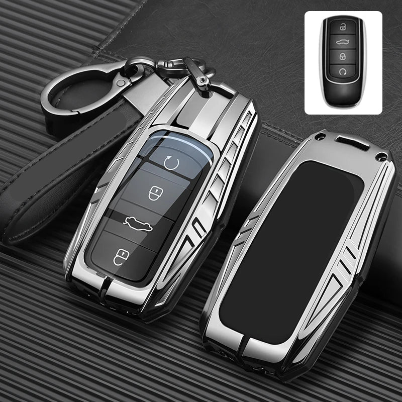 Metal Car Remote Key Case Cover Shell Holder Chain Fob For Chery New Arrizo 5 PLUS Tiggo 8 PRO 7 Plus 9 Omoda 5 Accessories 2024